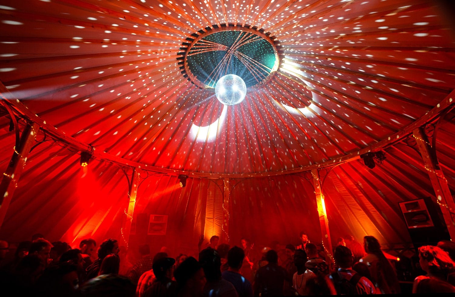 Large Yurt - Red Disco Ball