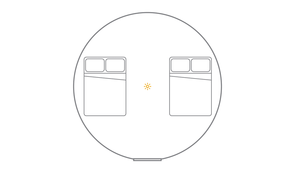 16ft yurt layout - 2 x double