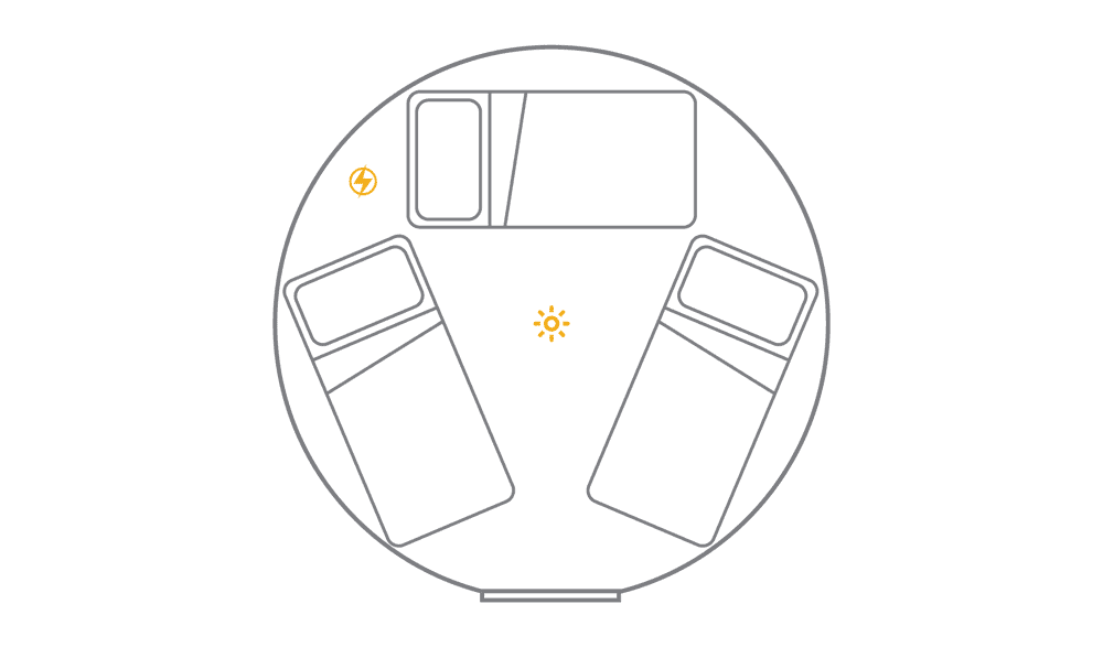 12 foot yurt triple single bed layout