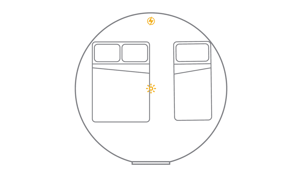 12 foot yurt two bed layout