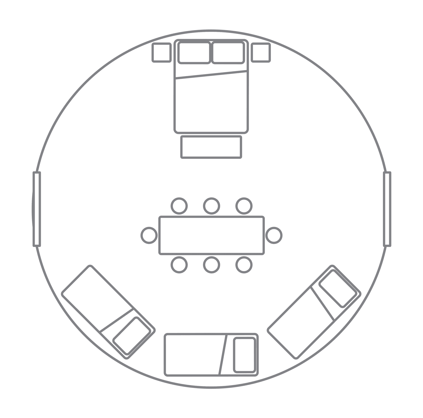 24 foot Yurt layout family setup