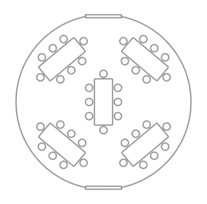 24 foot yurt with 35 people seated layout