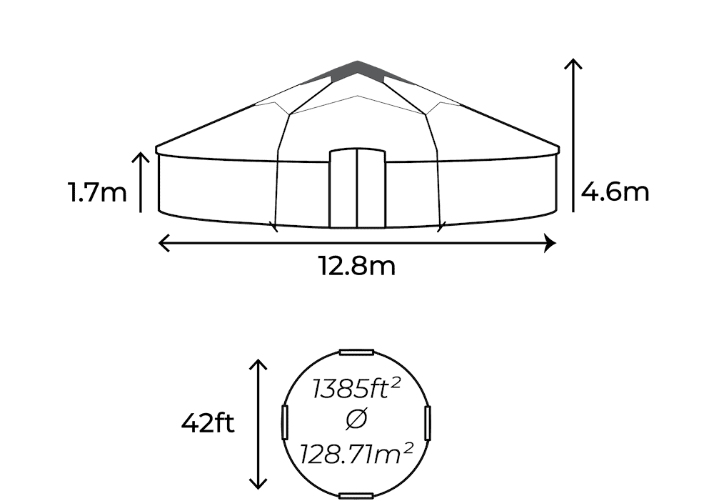 42 foot yurt dimensions