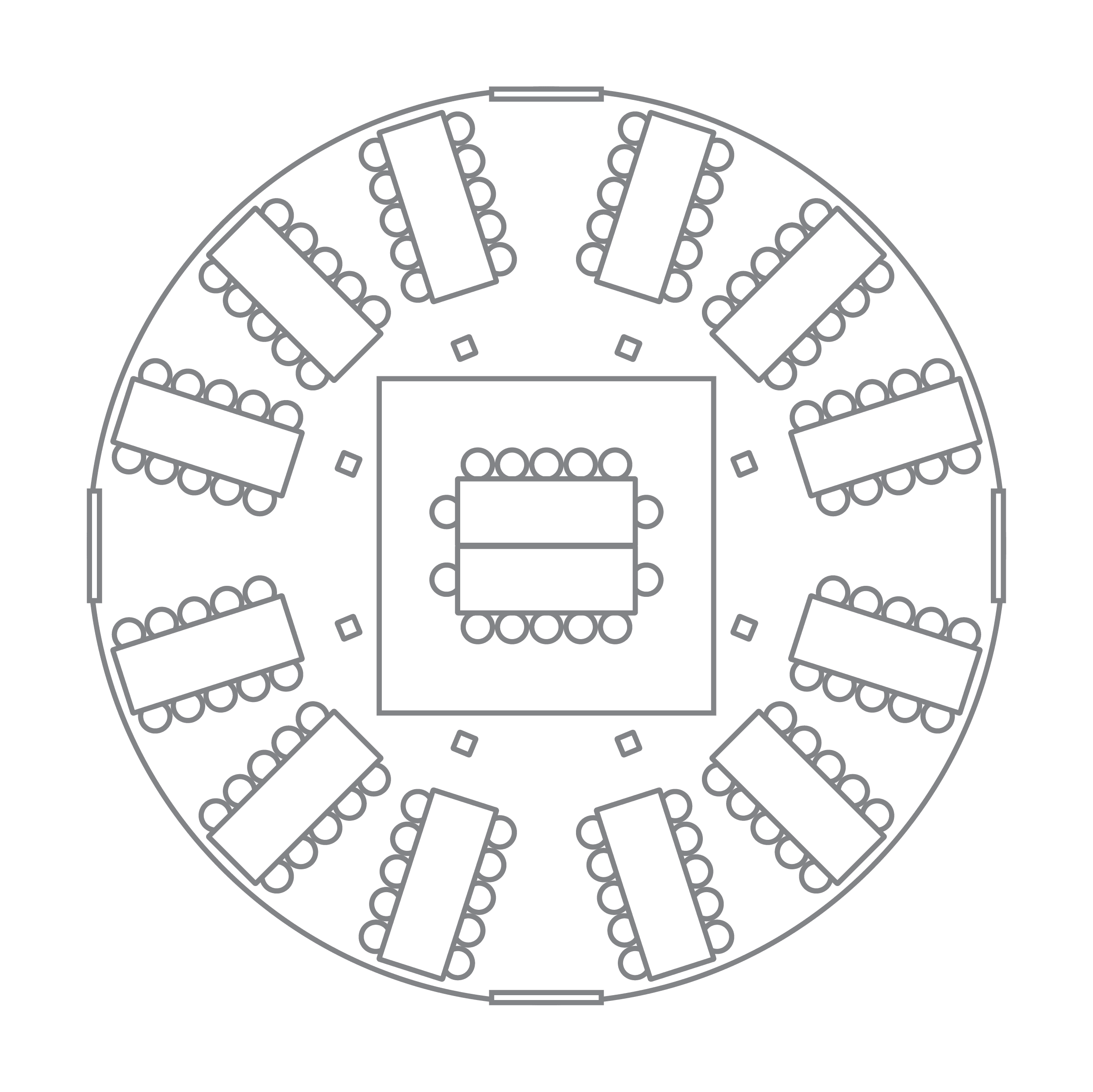 42 foot yurt with 120 people seated inside