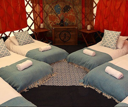 Red Rooster festival accommodation in yurts or tents