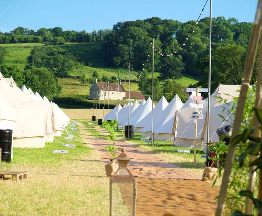 yurt glamping field