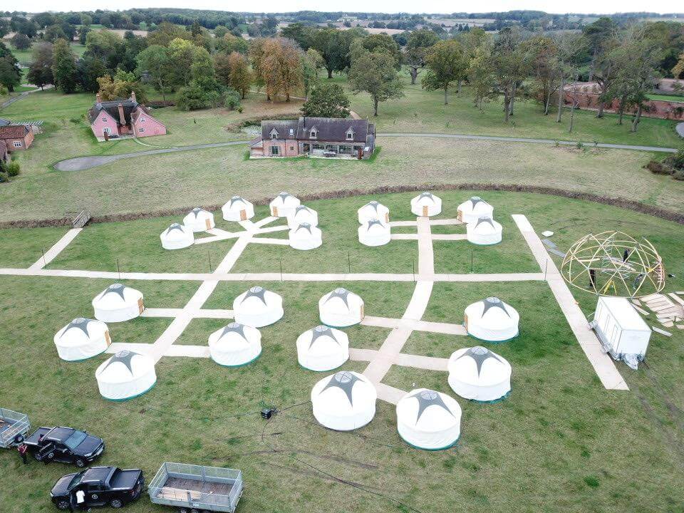 yurt village from above